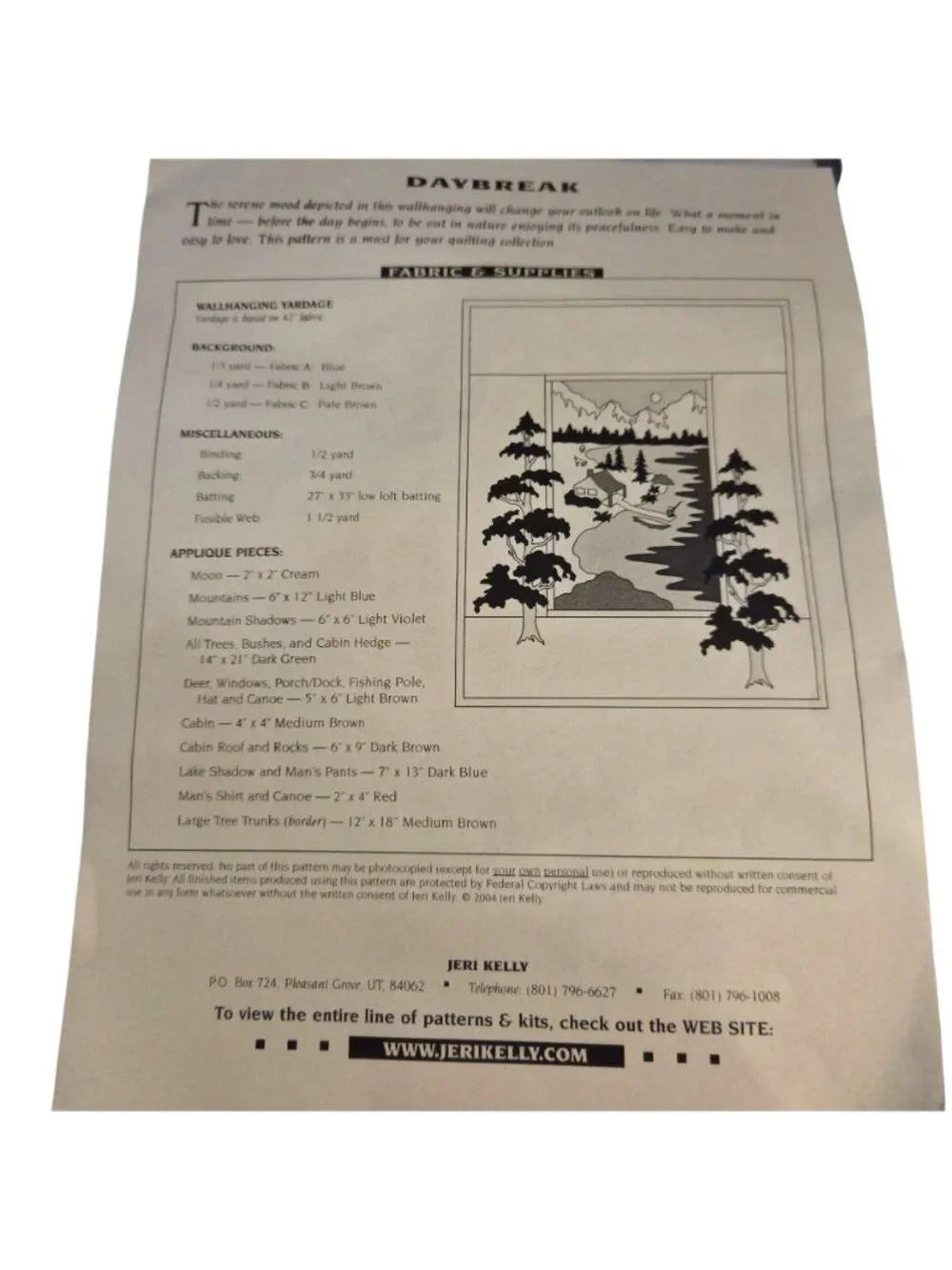 Daybreak Wallhanging Quilt Kit Nature Scene With Fabric Instructions Jeri Kelly